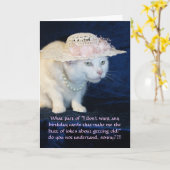 年配の女性向けおもしろいにカスタマイズ可能な猫誕生日 カード (黄色い花)