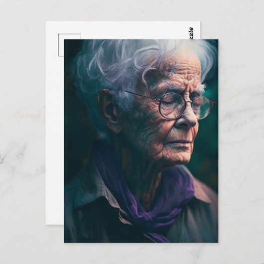 年配の女性 ポストカード (正面/裏面)