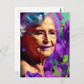 年配の女性 ポストカード (正面/裏面)