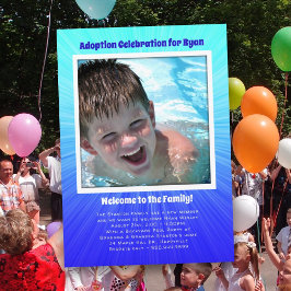 年配の少年の養子縁組パーティー写真招待状テンプレート 招待状