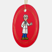 年配の男性ドクタークリスマス飾り セラミックオーナメント (左)
