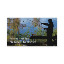 年配の男性魚釣り退職名刺