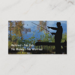年配の男性魚釣り退職名刺 名刺