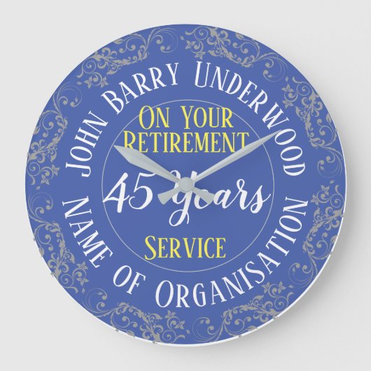 年配の退職金 ラージ壁時計 (正面)