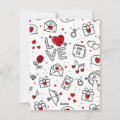 年長の子供向け教室のバレンタインデーのライン描画 シーズンカード (裏面)