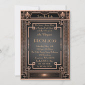 年長後輩プロムホワイトゴールドの幾何学的な皇帝 招待状 (正面)