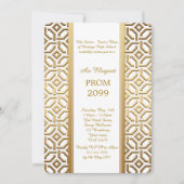 年長後輩プロム幾何学的なホワイトゴールド 招待状 (正面)