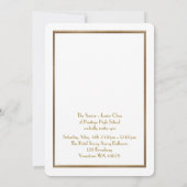 、年長後輩、プロム幾何学的な金ゴールド白いアールデコ 招待状 (裏面)