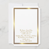 、年長後輩、プロム幾何学的な金ゴールド白いアールデコ 招待状 (裏面)