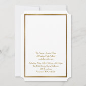 、年長後輩、プロム幾何学的な金ゴールド白いアールデコ 招待状 (裏面)