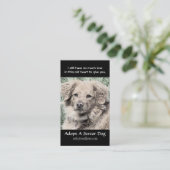 年長犬の動物の救助の名刺を採用して下さい 名刺 (スタンド正面)