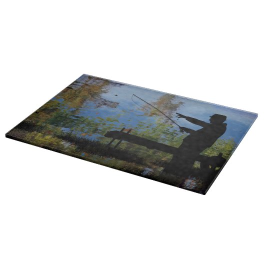 年長男性魚釣り退職裁断ボード カッティングボード (角)