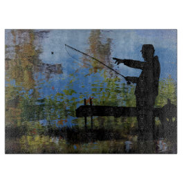 年長男性魚釣り退職裁断ボード カッティングボード