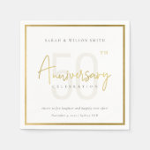 年間のエレガント金ゴールドタイポグラフィ スタンダードカクテルナプキン (正面)