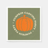 年間のカボチャの彫刻おもしろいの準備 スタンダードカクテルナプキン (正面)