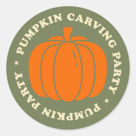 年間のカボチャの彫刻おもしろいの準備 ラウンドシール