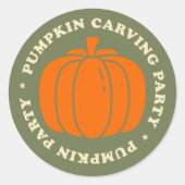年間のカボチャの彫刻おもしろいの準備 ラウンドシール (正面)