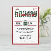 年間のクリスマスパーティータイポグラフィ 招待状 (スタンド正面)