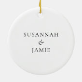 年間のミニマル得ス婚約したハート セラミックオーナメント (裏面)