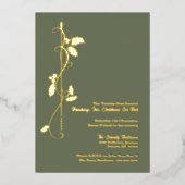 年間の企業のクリスマスパーティー金ゴールド 箔招待状 (正面)