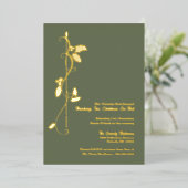 年間の企業のクリスマスパーティー金ゴールド 箔招待状 (立ち正面)