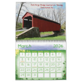 年間の北東屋根付き橋壁カレンダー カレンダー (3月 2026)