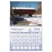 年間の北東屋根付き橋壁カレンダー カレンダー (2月 2026)
