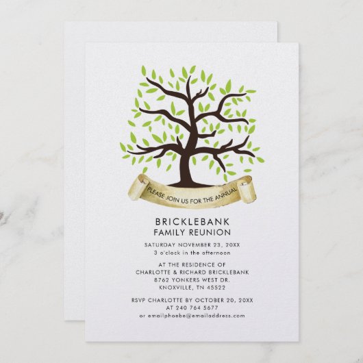 年間の家族が一緒に従兄弟のパーティー 招待状 (正面/裏面)