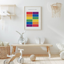 年間の数か月のカラフル教育ポスター