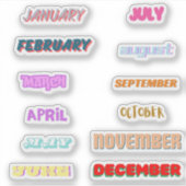 年間の数か月のステッカーセット シール (正面)