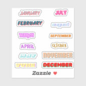 年間の数か月のステッカーセット シール (シート)