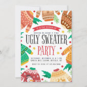 年間の醜いセーターのクリスマスパーティー 招待状 (正面)