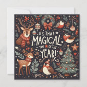 年間の魔法の時間森のファンタジー鹿 シーズンカード (正面)