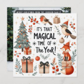 年間の魔法の時間森林ファンタジー シーズンカード (正面/裏面)