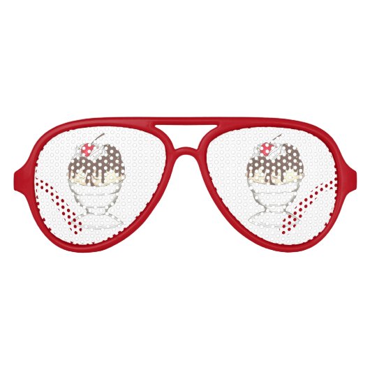 年間アイスクリームソーシャルのお気に入りホットファッジサンデ アビエーターサングラス (正面)