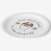 年間アイスクリームソーシャルイベントホットファッジサンデ ペーパープレート (アングル)