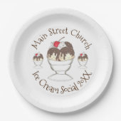 年間アイスクリームソーシャルイベントホットファッジサンデ ペーパープレート (正面)