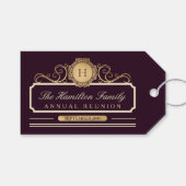年間エレガント家族懇親会金ゴールドブルゴーニュの好意 ギフトタグ (正面(横))