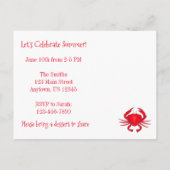 年間カニ祭りレッドメリーランドピクニック招待状 インビテーションポストカード (裏面)