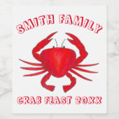 年間カニ饗宴レッドメリーランド懸命シェルシーフード ワインラベル (シングルラベル)