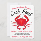 年間カニ饗宴レッドメリーランド懸命シェルシーフード 招待状 (正面)