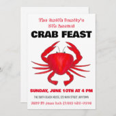 年間カニ饗宴レッドメリーランド懸命シェルシーフード 招待状 (正面/裏面)