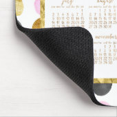 年間カレンダー2017マウスパッドピンクと金ゴールドドット マウスパッド (コーナー)