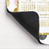 年間カレンダー2019マウスパッドピンクと金ゴールドドット マウスパッド (コーナー)