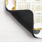 年間カレンダー2020マウスパッドのピンクと金ゴールドドット マウスパッド (コーナー)