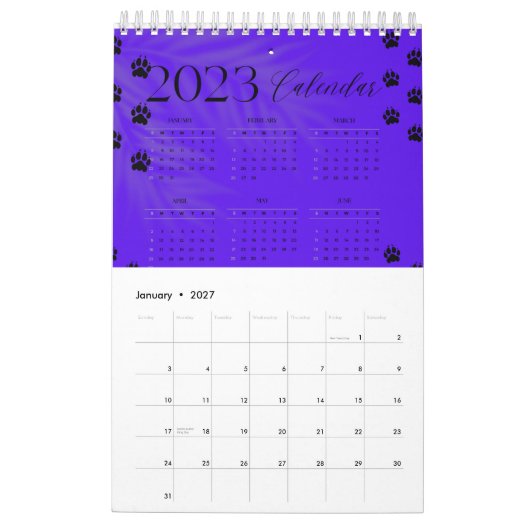 年間カレンダー2023 カレンダー (1月 2027)