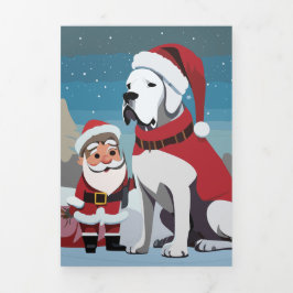 年間カードの大きなダン終了 三つ折りクリスマスカード