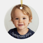 年間クリスマスフォトホワイト文字 セラミックオーナメント (正面)