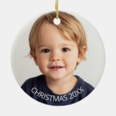 年間クリスマスフォトホワイト文字 セラミックオーナメント (裏面)