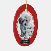 年間クリスマスペットのアップロードポートレート写真写真 セラミックオーナメント (右)